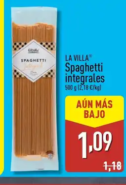 ALDI LA VILLA Spaghetti integrales oferta