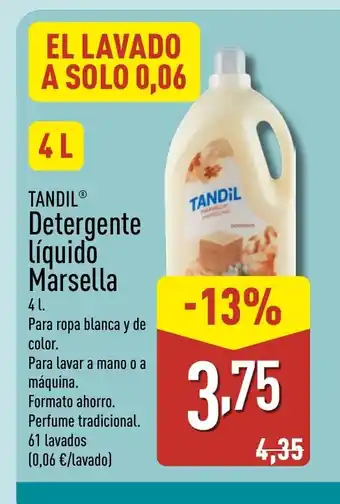 ALDI TANDIL Detergente líquido Marsella oferta