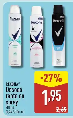 ALDI REXONA Desodo- rante en spray oferta