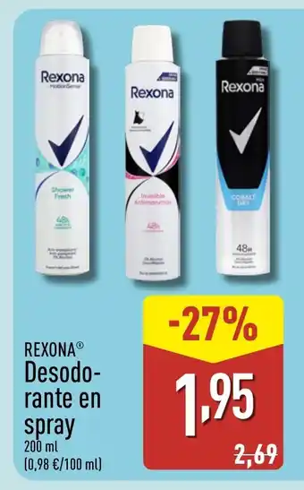 ALDI REXONA Desodo- rante en spray oferta