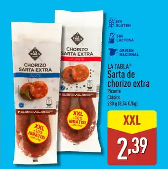ALDI LA TABLA Sarta de chorizo extra oferta