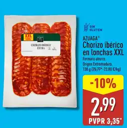 ALDI AZUAGA Chorizo ibérico en lonchas XXL oferta