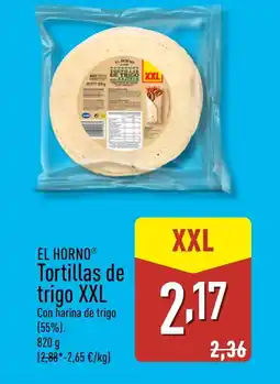 ALDI EL HORNO Tortillas de trigo XXL oferta