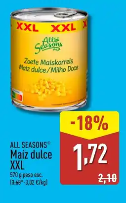 ALDI ALL SEASONS Maíz dulce XXL oferta