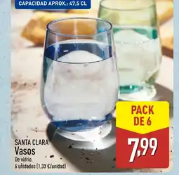ALDI SANTA CLARA Vasos oferta