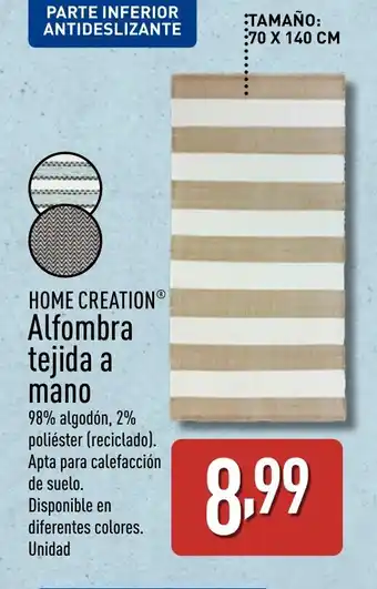 ALDI HOME CREATION Alfombra tejida a mano oferta