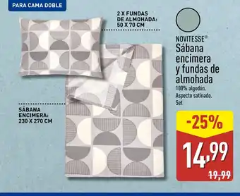 ALDI NOVITESSE Sábana encimera y fundas de almohada oferta