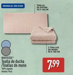 ALDI NOVITESSE Toalla de ducha /Toallas de mano oferta