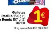 Carrefour Oreo - galletas rodillo 154 g (1) o remix 157 g (2) oferta