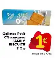 Carrefour Family biscuits - galletas petit 0% azúcares oferta