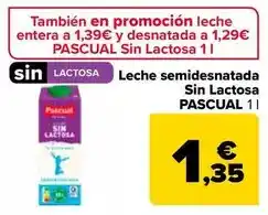 Carrefour Pascual - leche semidesnatada sin lactosa oferta