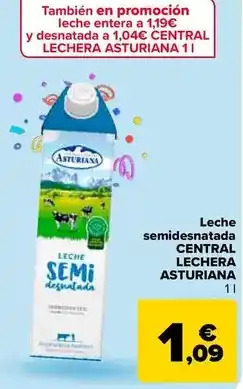 Carrefour Central lechera asturiana - leche semidesnatada oferta