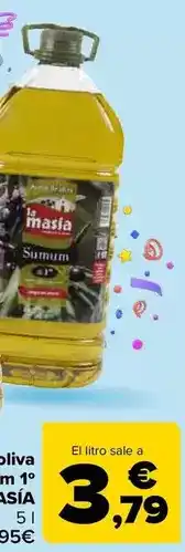 Carrefour La masía - aceite de oliva clásico 0,4º o sumum 1º oferta