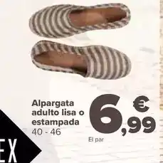 Carrefour Tex - alpargata adulto lisa o estampada oferta