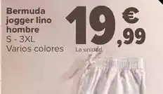 Carrefour Tex - bermuda jogger lino hombre oferta