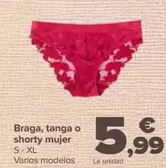 Carrefour Braga, tanga o shorty mujer oferta