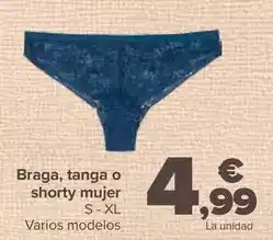 Carrefour Braga, tanga o shorty mujer oferta
