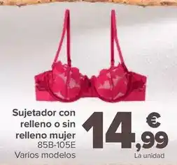 Carrefour Sujetador con relleno o sin relleno mujer oferta