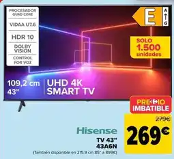 Carrefour Hisense - tv 43 43a6n oferta