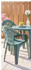 Carrefour Mesa de resina cancún + 4 sillas de resina oferta