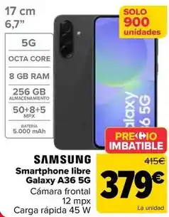 Carrefour Samsung - smartphone libre galaxy a36 5g oferta