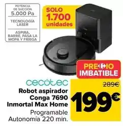 Carrefour Cecotec - robot aspirador conga 7690 inmortal max home oferta