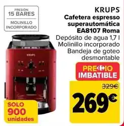 Carrefour Krups - cafetera espresso superautomática ea8107 roma oferta