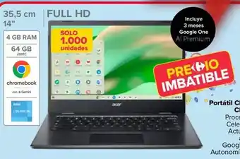 Carrefour Acer - portátil chromebook cboa314-1h oferta