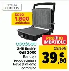 Carrefour Cecotec - grill rock’n grill 2000 oferta