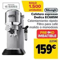 Carrefour Delonghi - cafetera espresso dedica ec685m oferta