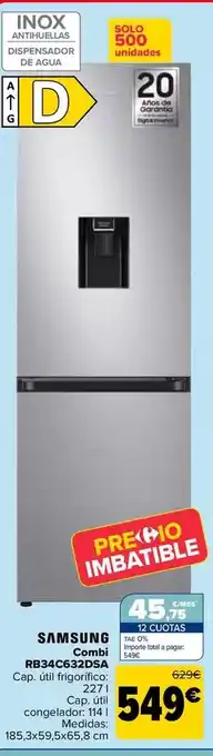 Carrefour Samsung - combi rb34c632dsa oferta