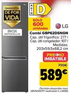Carrefour Lg - combi gbp62dsngn oferta