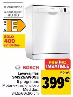 Carrefour Bosch - lavavajillas sms25aw05e oferta