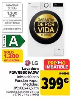 Carrefour Lg - lavadora f2wr5s09a0w oferta