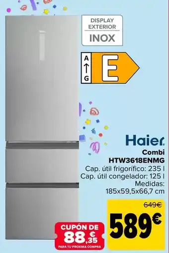 Carrefour Haier - combi htw3618enmg oferta