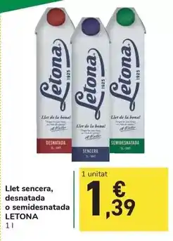 Carrefour Express Letona - llet sencera, desnatada o semidesnatada oferta