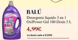 Sangüi Balu - detergente liquido 3 en 1 oxipower gel 100 dosis 5 l oferta