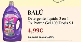 Sangüi Balu - detergente liquido 3 en 1 oxipower gel 100 dosis 5 l oferta