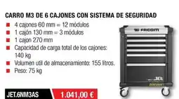 Ferri Jet - carro m3 de 6 cajones con sistema de seguridad oferta