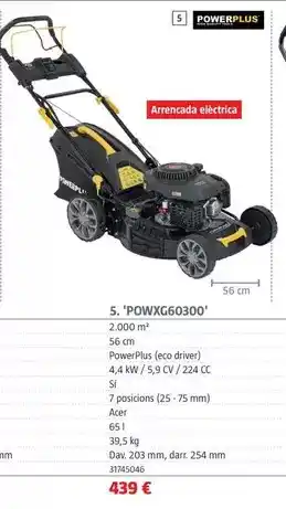 Bauhaus Power plus - cortacésped de gasolina 'powxg60300' oferta