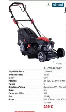 Bauhaus Scheppach - cortacésped de gasolina 'pml46-161s' oferta