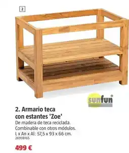 Bauhaus Sunfun - armario teca con estantes 'zoe' oferta