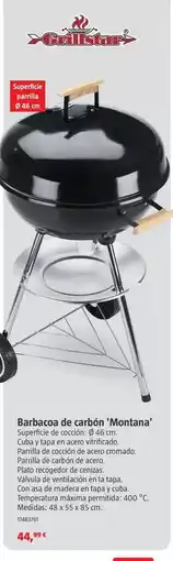 Bauhaus Grillstar - barbacoa de carbón 'montana' oferta