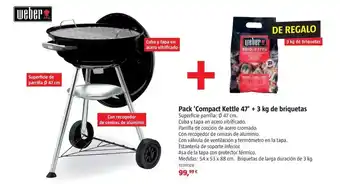 Bauhaus Weber - pack 'compact kettle 47' + 3 kg de briquetas oferta