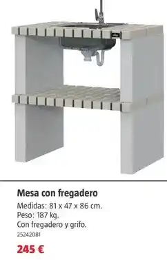 Bauhaus Mesa con fregadero oferta