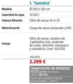 Bauhaus Piscinas de acero enterradas 'sumatra' oferta