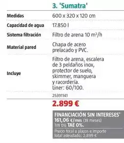 Bauhaus Piscinas de acero enterradas 'sumatra' oferta
