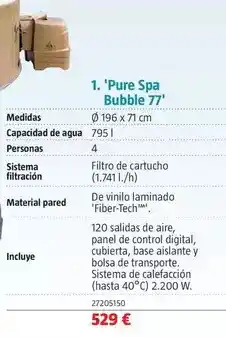 Bauhaus Spas portatiles ' pure spa bubble 77' oferta