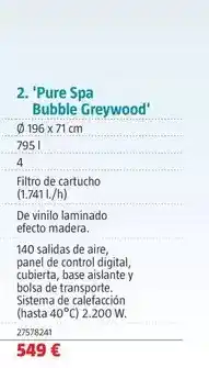 Bauhaus Spas portatiles ' pure spa bubble greywood' oferta