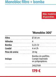 Bauhaus 'monobloc 300' filtro + bomba oferta